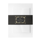 Glamoureus Great Gatsby Gold Black Art Deco Wedden Uitnodigingen Wikkel (Voorkant Voorbeeld)