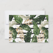 Glamoureus groen goud Lijst bruiloft RSVP Kaart (Achterkant)