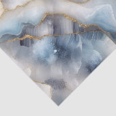 Glamoureus Hemels Blauw Marmer met Gouden Wervelin Tissuepapier (Detail)