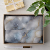 Glamoureus Hemels Blauw Marmer met Gouden Wervelin Tissuepapier (Geschenk)