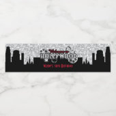 Glamoureus Hollywood met Silver Glitter Waterfles Etiket (Enkel label)