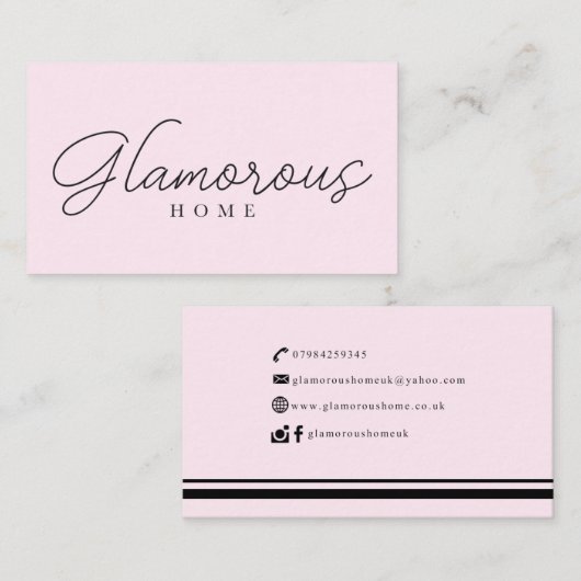 Glamoureus Home Visitekaartje (Voorkant / Achterkant)