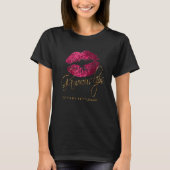 Glamoureus Hot Pink Glitter Lips T-shirt (Voorkant)