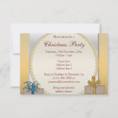 Glamoureus kerstboom en Cadeaus Faux Glitter RSVP Kaartje (Achterkant)