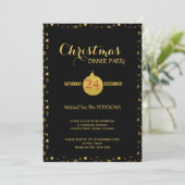 Glamoureus Kerstscript patroon goud zwart Kaart (Staand voorkant)