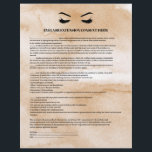 Glamoureus KoffieEYELASH EXTENSION CONSENT FORM Flyer<br><div class="desc">Eyelash Extensions Consent-formulieren zijn perfect voor uw Lash Extension-activiteiten. Dit moderne en verfijnde toestemmingsformulier bevat een glamoureuze, minimalistische illustratie van de wimpers van een vrouw, een titel en een blok waar je al je geïnformeerde toestemming op een luxe waterverf bruine koffieachtergrond kunt plaatsen. Hulp nodig? Stuur me een e-mail naar...</div>