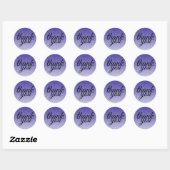 Glamoureus koningsblauw glitter ombre dank u ronde sticker (Vel)