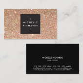 Glamoureus koper glitter moderne schoonheid visitekaartje (Voorkant / Achterkant)