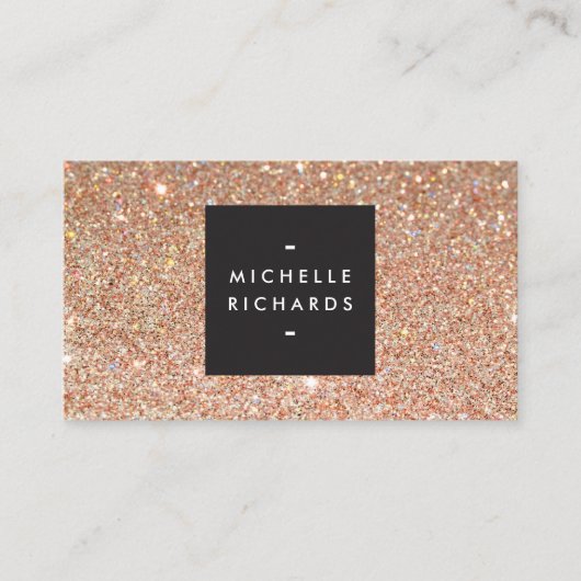 Glamoureus koper glitter moderne schoonheid visitekaartje (Voorkant)