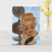 Glamoureus Lady Head Vase Fan Perfume Flessen Kaart (Gele Bloem)