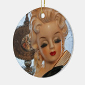 Glamoureus Lady Head Vase Fan Perfume Flessen Keramisch Ornament (Links)