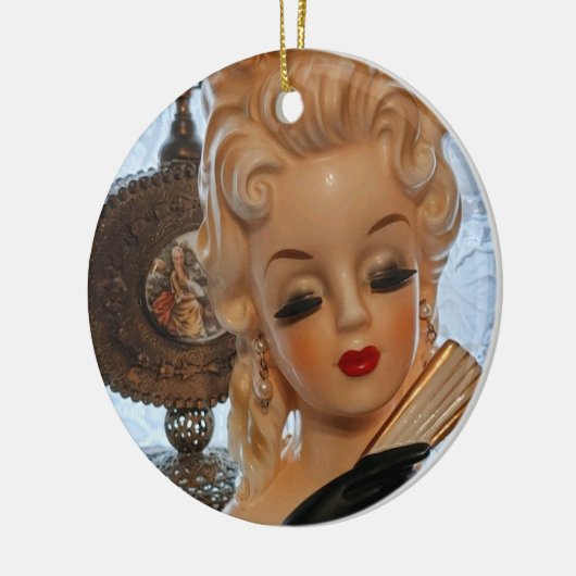 Glamoureus Lady Head Vase Fan Perfume Flessen Keramisch Ornament (Links)