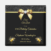 Glamoureus legance Birthday Save the Date Magneet (Voorkant)