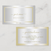 Glamoureus Licht Zilver en Goud Decent Shimmering Visitekaartje (Voorkant / Achterkant)