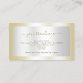 Glamoureus Licht Zilver en Goud Decent Shimmering Visitekaartje (Achterkant)
