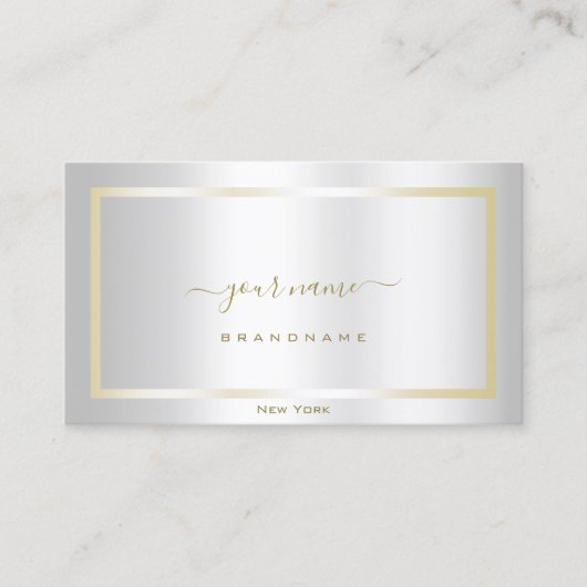 Glamoureus Licht Zilver en Goud Decent Shimmering Visitekaartje (Voorkant)