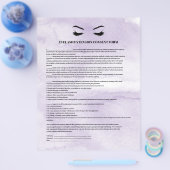 Glamoureus Lila EYELASH EXTENSION CONSENT FORM Flyer (Enkel)