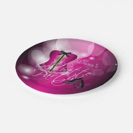 Glamoureus Lingerie Bachelorette Party | Roze warm Papieren Bordje (Gekanteld)