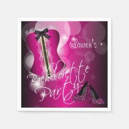 Glamoureus Lingerie Bachelorette Party | Roze warm Servetten