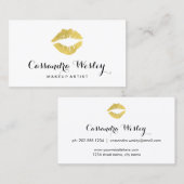 Glamoureus Lips | Faux Gold Foil Visitekaartje (Voorkant / Achterkant)