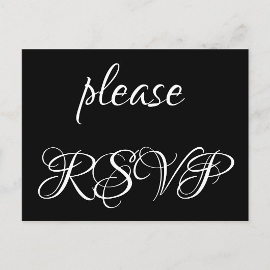 Glamoureus & luxe "please RSVP" Briefkaart (Voorkant)
