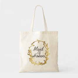 Glamoureus Maid of Honor | Goud | Wedzakken Tote Bag