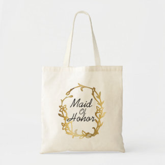 Glamoureus Maid of Honor | Goud | Wedzakken Tote Bag