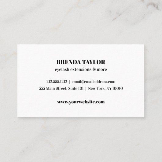 Glamoureus Makeup Artist Eyelash professional Visitekaartje (Achterkant)