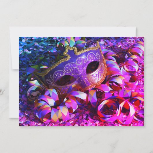 Glamoureus Masquerade Sweet 16 Uitnodiging (Achterkant)