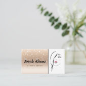 Glamoureus meisje's gezicht gepersonaliseerd visitekaartje (Staand voorkant)