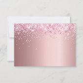 Glamoureus met zoete 16 zwarte roze glitter save the date (Achterkant)