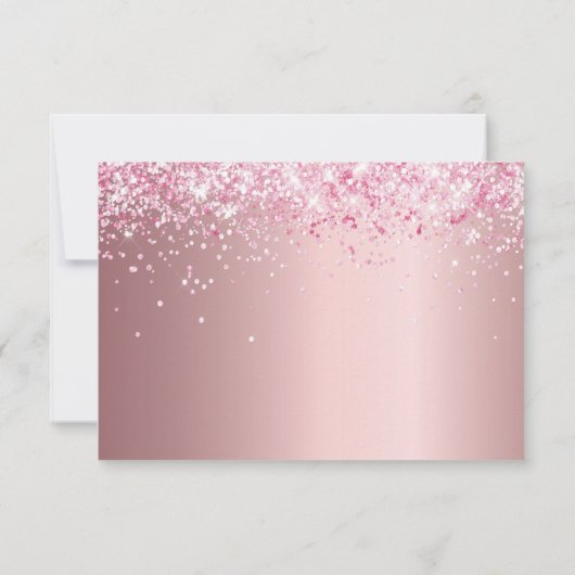 Glamoureus met zoete 16 zwarte roze glitter save the date (Achterkant)