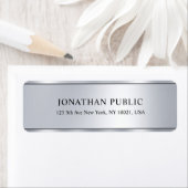 Glamoureus Metallic Silver Blik Moderne Elegant Etiket (Insitu)