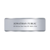 Glamoureus Metallic Silver Blik Moderne Elegant Etiket (Voorkant)