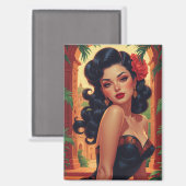 Glamoureus Mexicaans pin-up portret Magneet (Voorkant / Achterkant)