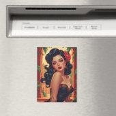 Glamoureus Mexicaans pin-up portret Magneet (Insitu (Vaatwasser))
