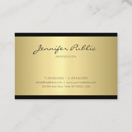 Glamoureus Minimalistisch design Gold Trendy Luxur Visitekaartje (Voorkant)