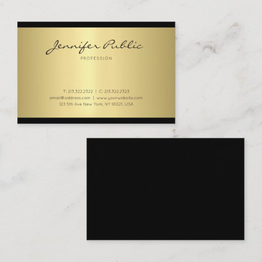 Glamoureus Minimalistisch design Gold Trendy Luxur Visitekaartje (Voorkant / Achterkant)