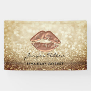 Glamoureus modern chic faux glittery rosegold lips spandoek