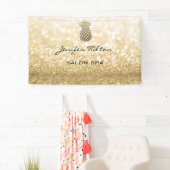 Glamoureus modern chic faux gouden anananas spandoek (Insitu)