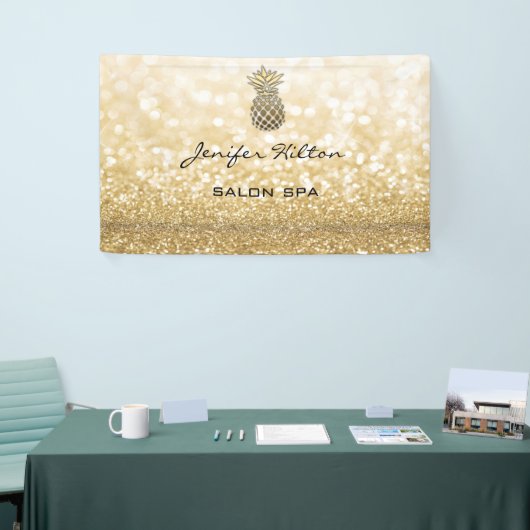 Glamoureus modern chic faux gouden anananas spandoek (Beurs)
