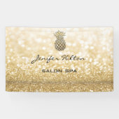 Glamoureus modern chic faux gouden anananas spandoek (Horizontaal)