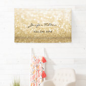 Glamoureus modern chic faux gouden glitterij spandoek (Insitu)