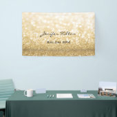 Glamoureus modern chic faux gouden glitterij spandoek (Beurs)