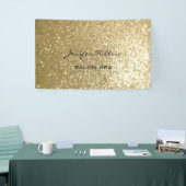 Glamoureus modern chic faux gouden glitterij spandoek (Beurs)