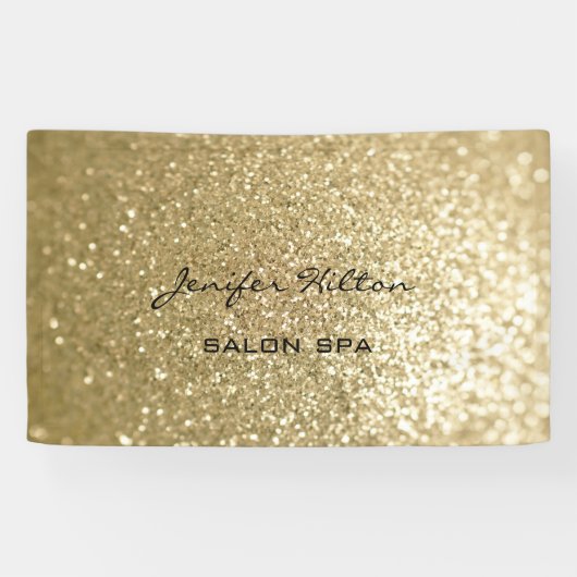 Glamoureus modern chic faux gouden glitterij spandoek (Horizontaal)