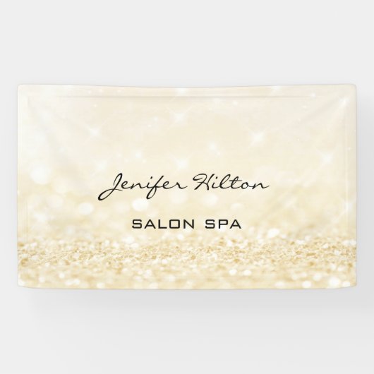 Glamoureus modern chic faux gouden glitterij spandoek (Horizontaal)