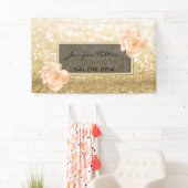 Glamoureus modern chic faux gouden rozen spandoek (Insitu)