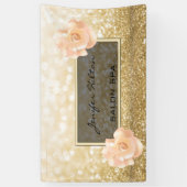 Glamoureus modern chic faux gouden rozen spandoek (Verticaal)