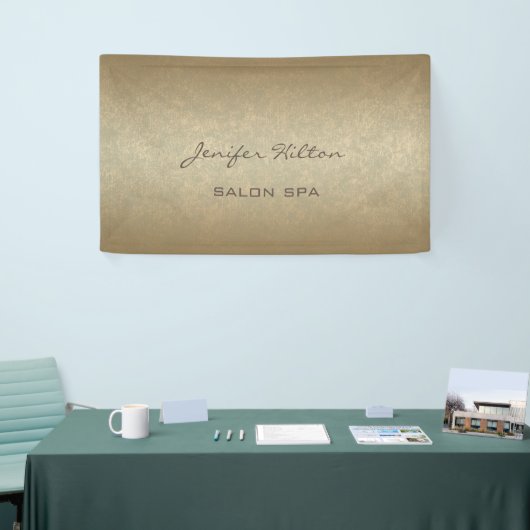 Glamoureus modern chic faux gouden textuur spandoek (Beurs)